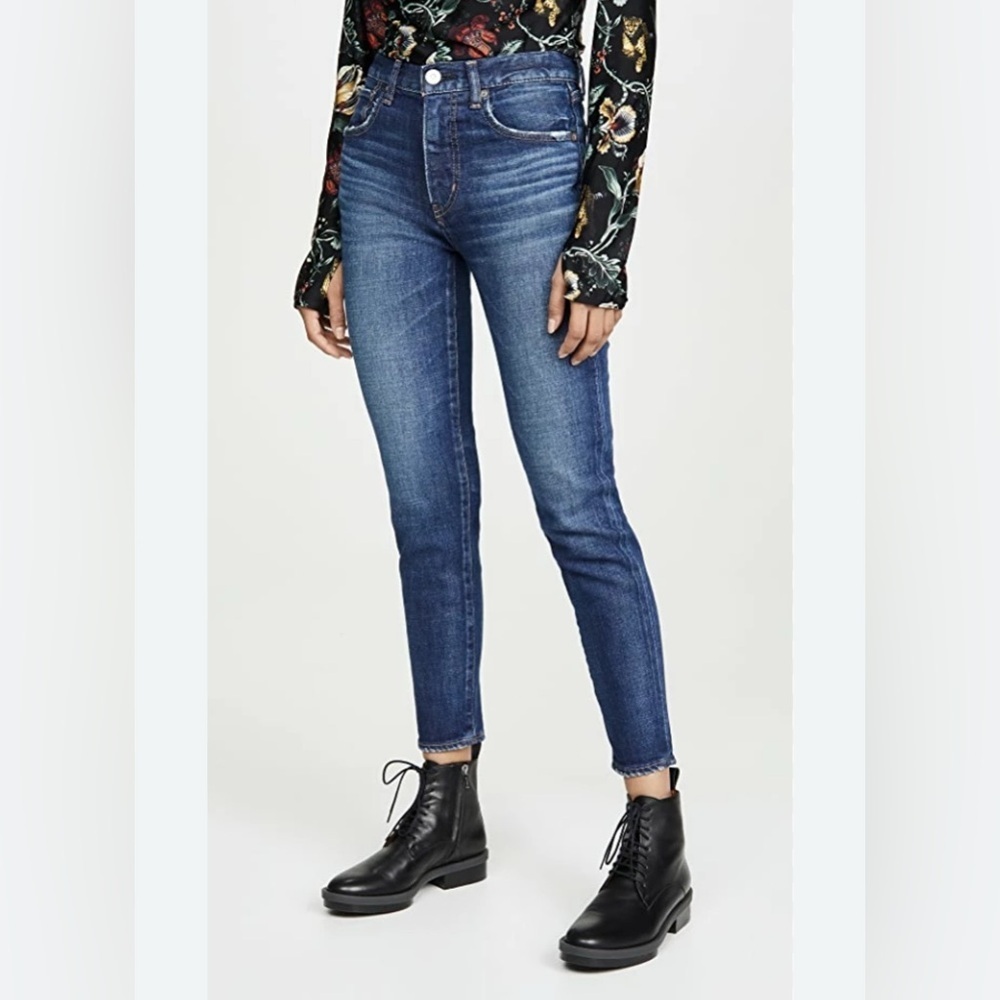 NEW MOUSSY  CAMERON SKINNY HI JEANS DARK BLUE 25
